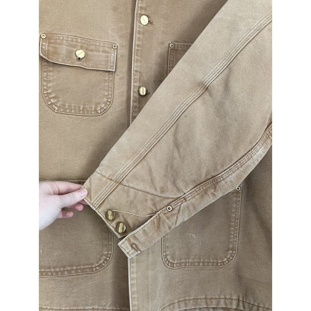 VTG Carhartt C01 BRN Michigan Firm Duck Chore Coat Jacket Blanket Lined Mens 44 - Picture 2 of 10
